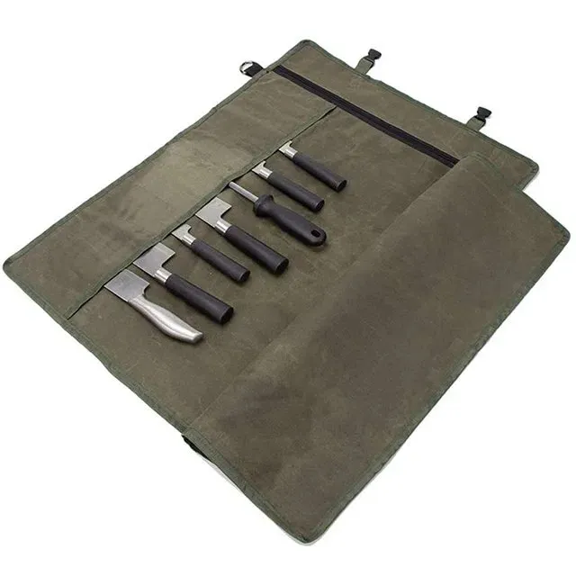 Army Green Chef's Knife Roll Bag